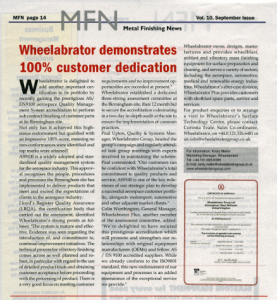 metal finishing news covers Wheelabrator