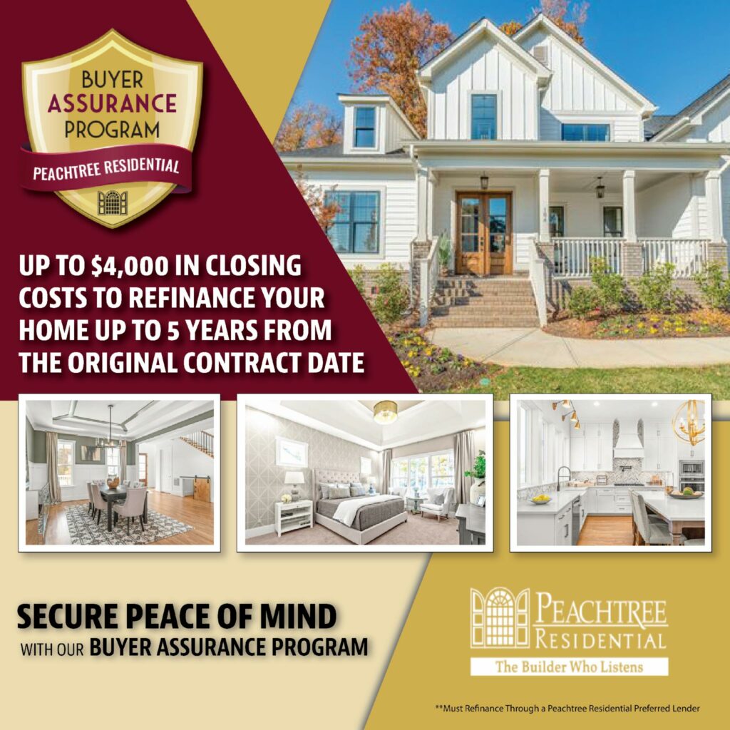 Peachtree Residential Buyer Assurance Program flyer with branded colors and company logo