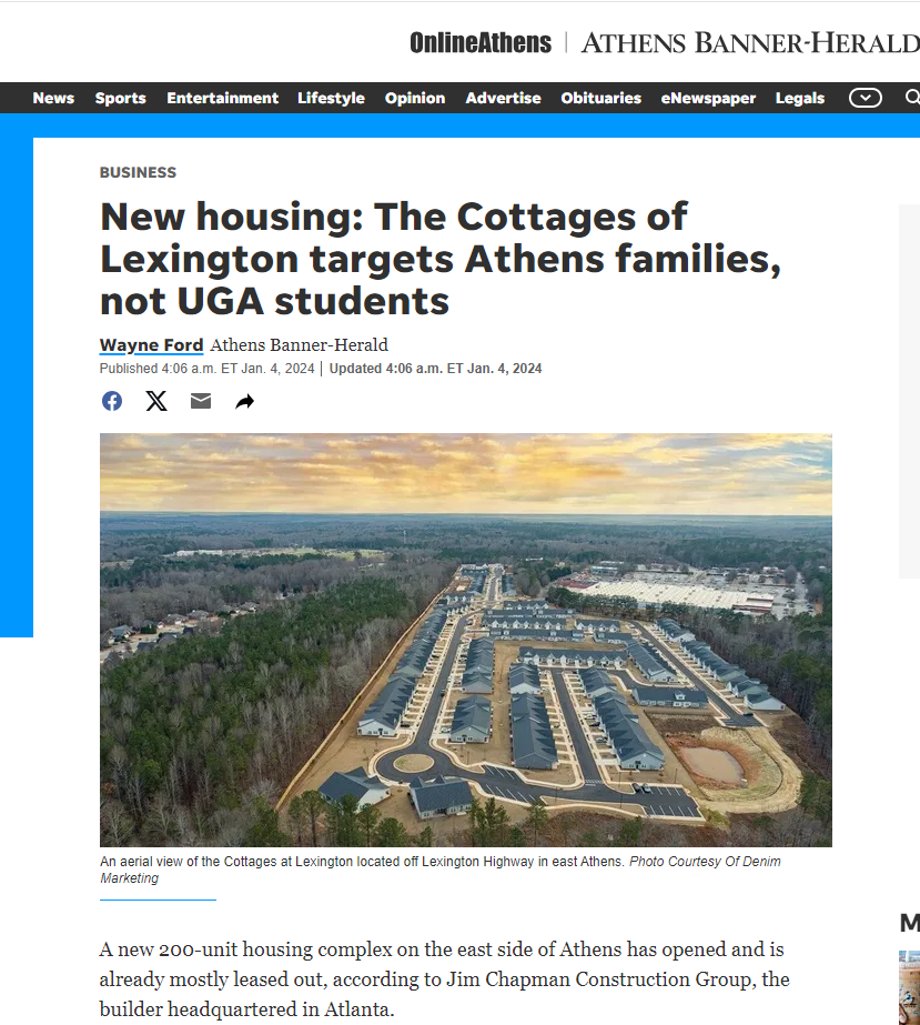 JCCG BTR General Contractor featured in Online Athens